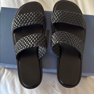 Paige Dakota Black Woven Slide Sandals Size 6.5